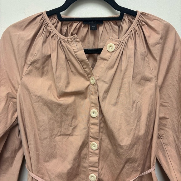 J. Crew Tie-Sleeve Button Front Dress in Cotton Poplin - Picture 7 of 14